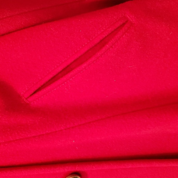 Red Wool Peacoat - Picture 4 of 7